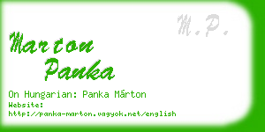 marton panka business card